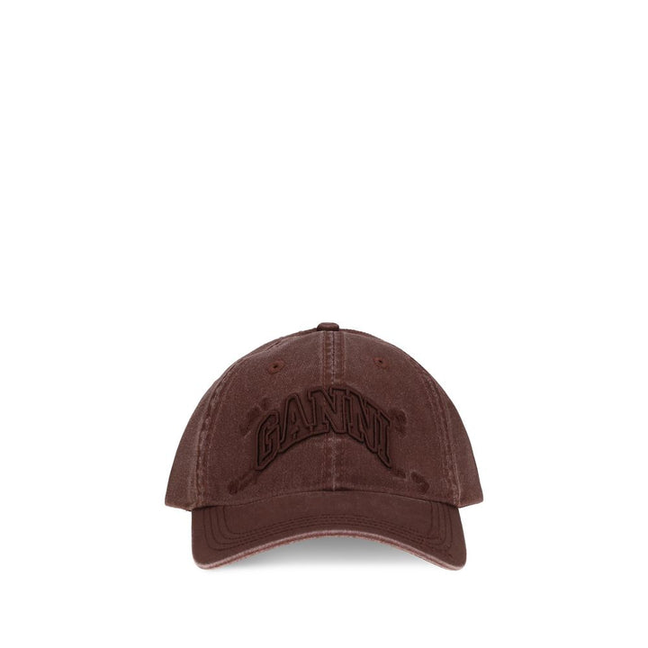 Ganni Bordeaux Cotton Cap (Baseball Hat)