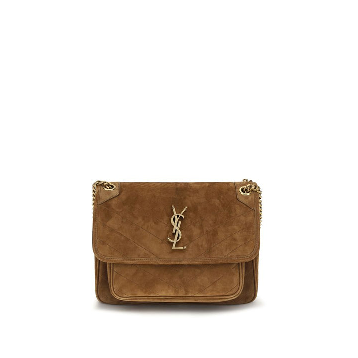 Saint Laurent Brown Suede Leather Shoulder Bag