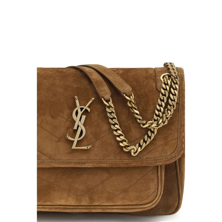 Saint Laurent Brown Suede Leather Shoulder Bag