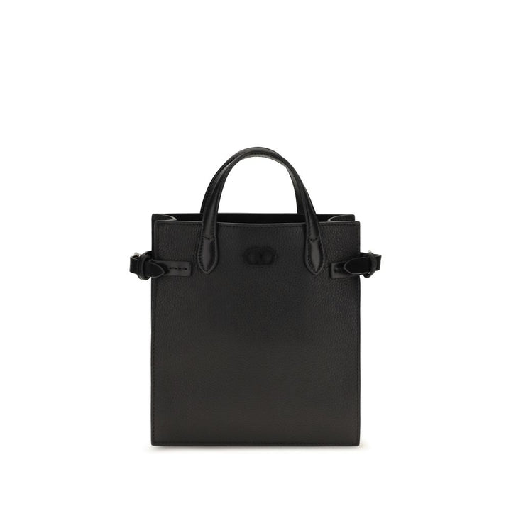 Valentino Garavani Black Calf Leather Bos Taurus Shoulder Bag