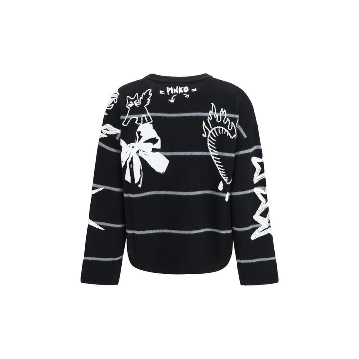 PINKO Black Wool Oves Aries Sweatshirt