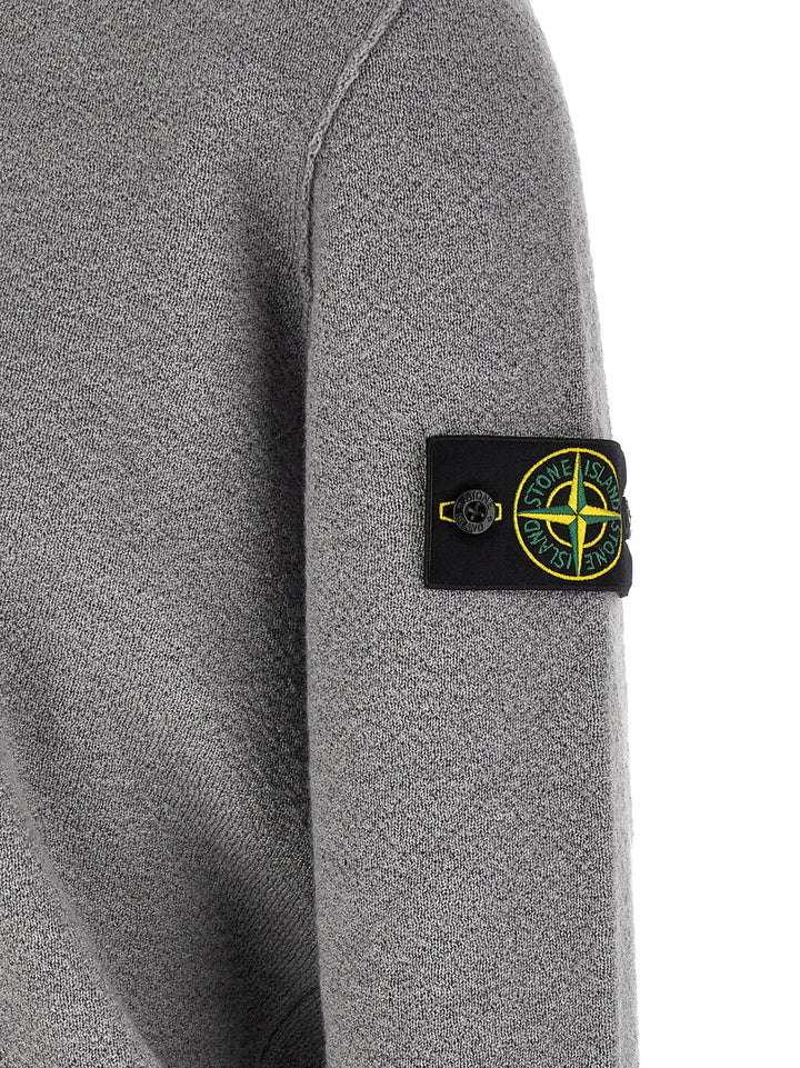 Stone Island Gray Virgin Wool Cardigan