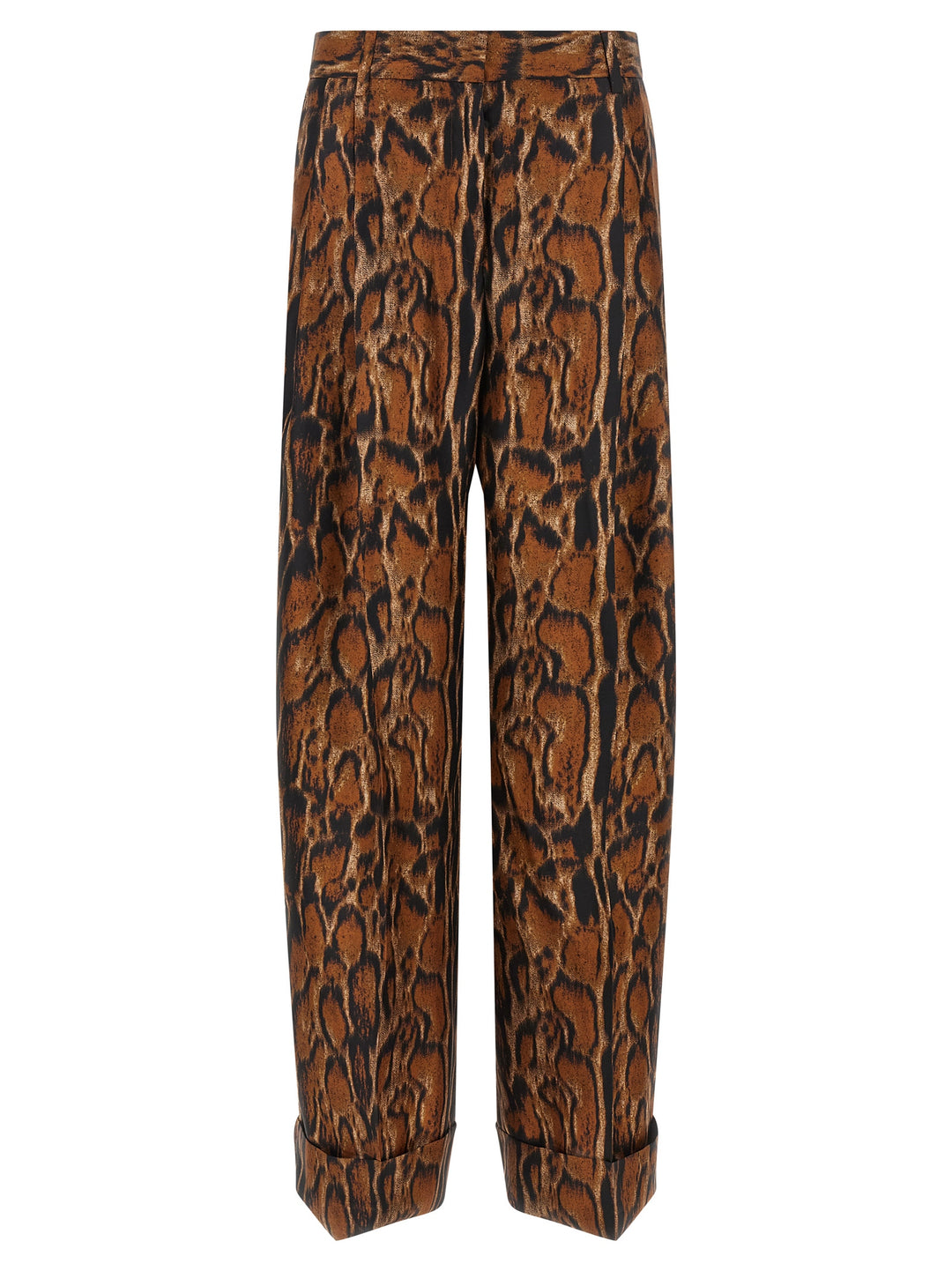 Alberto Biani Brown Silk Casual Pants