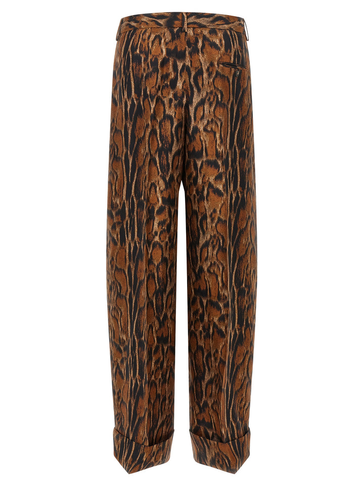 Alberto Biani Brown Silk Casual Pants