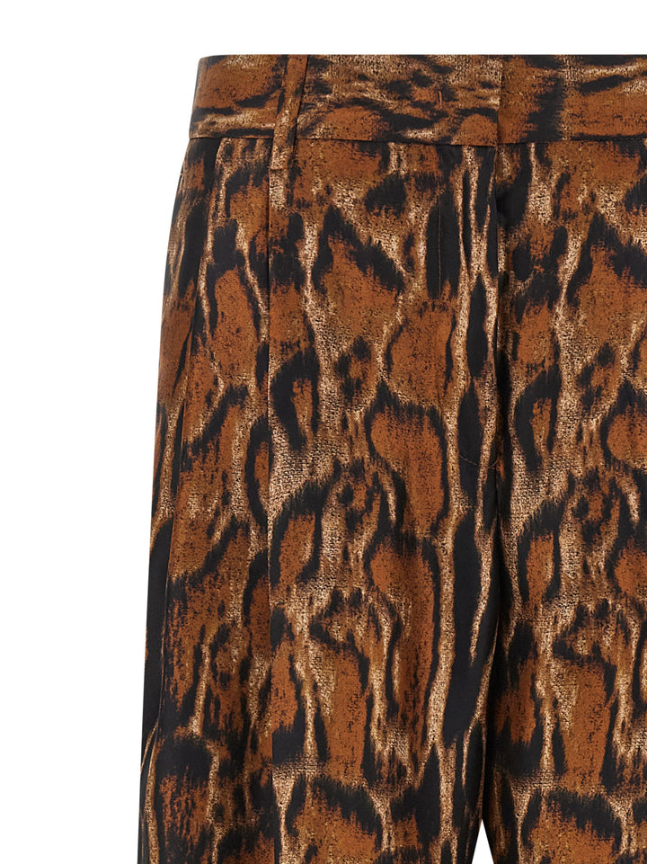 Alberto Biani Brown Silk Casual Pants