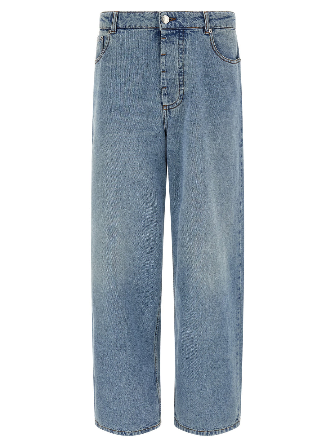 Ami Paris Blue Cotton Relaxed Fit Jeans