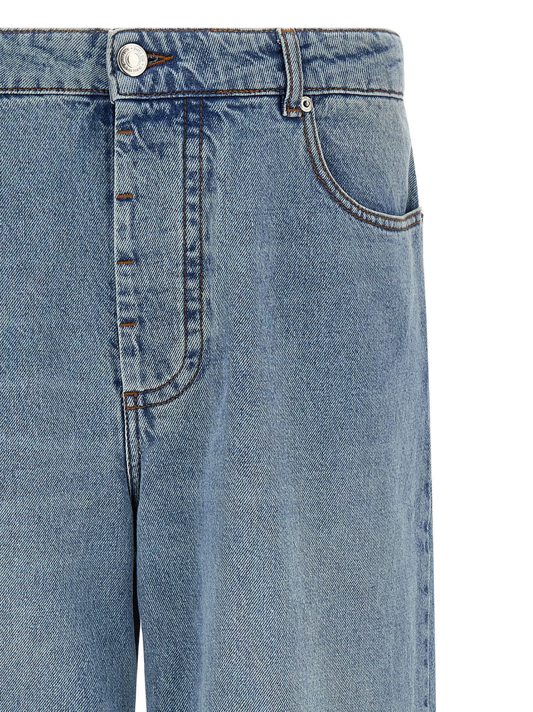 Ami Paris Blue Cotton Relaxed Fit Jeans