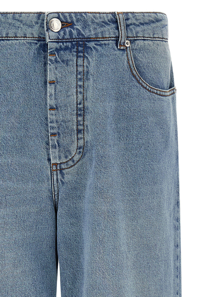 Ami Paris Blue Cotton Relaxed Fit Jeans