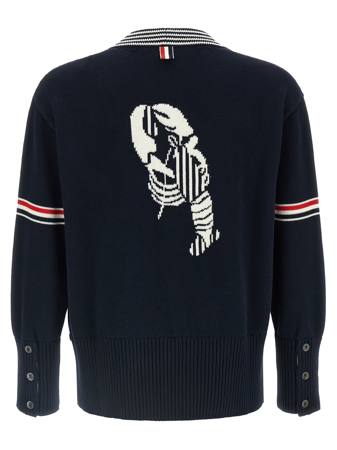 Thom Browne Blue Cotton Cardigan