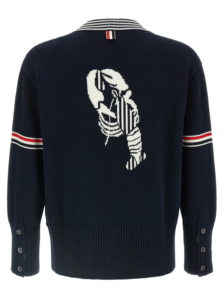 Thom Browne Blue Cotton Cardigan
