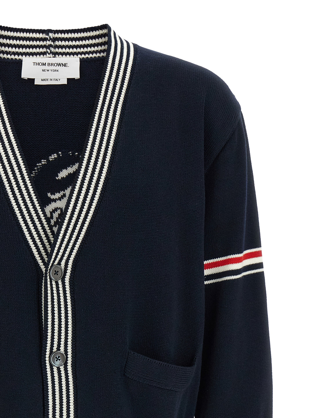 Thom Browne Blue Cotton Cardigan