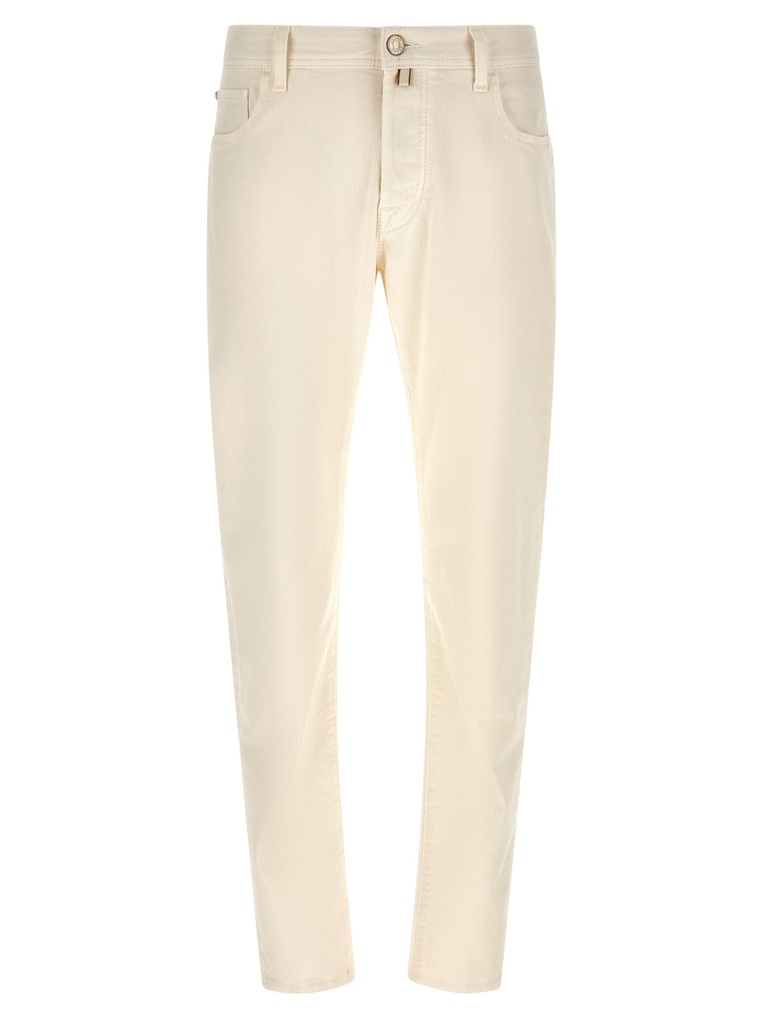 Jacob Cohen White Cotton Tapered Jeans