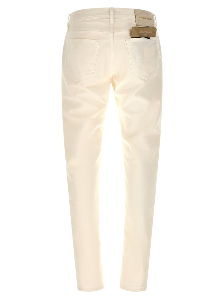 Jacob Cohen White Cotton Tapered Jeans