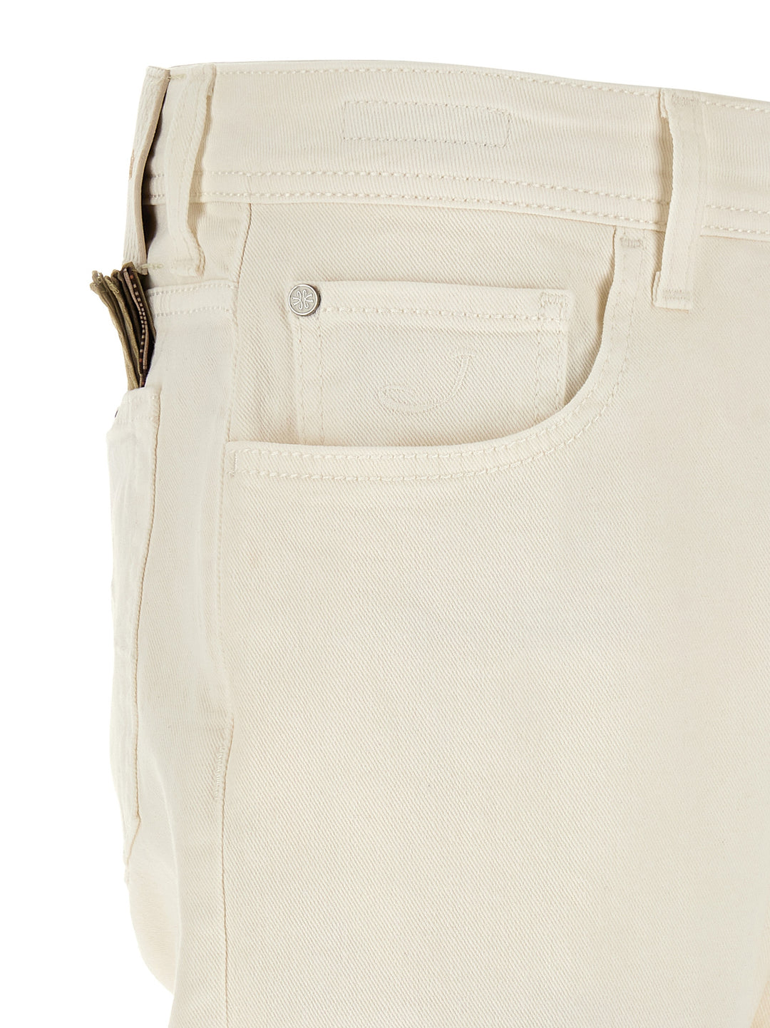 Jacob Cohen White Cotton Tapered Jeans