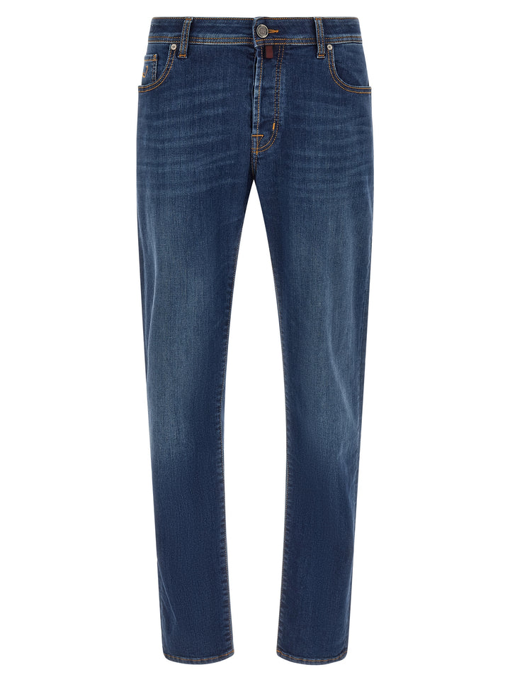 Jacob Cohen Blue Cotton Straight-Leg Jeans