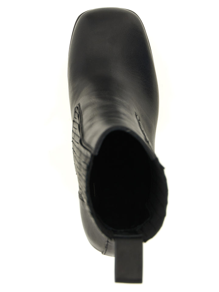 Rick Owens Black Calfskin Ankle Boots