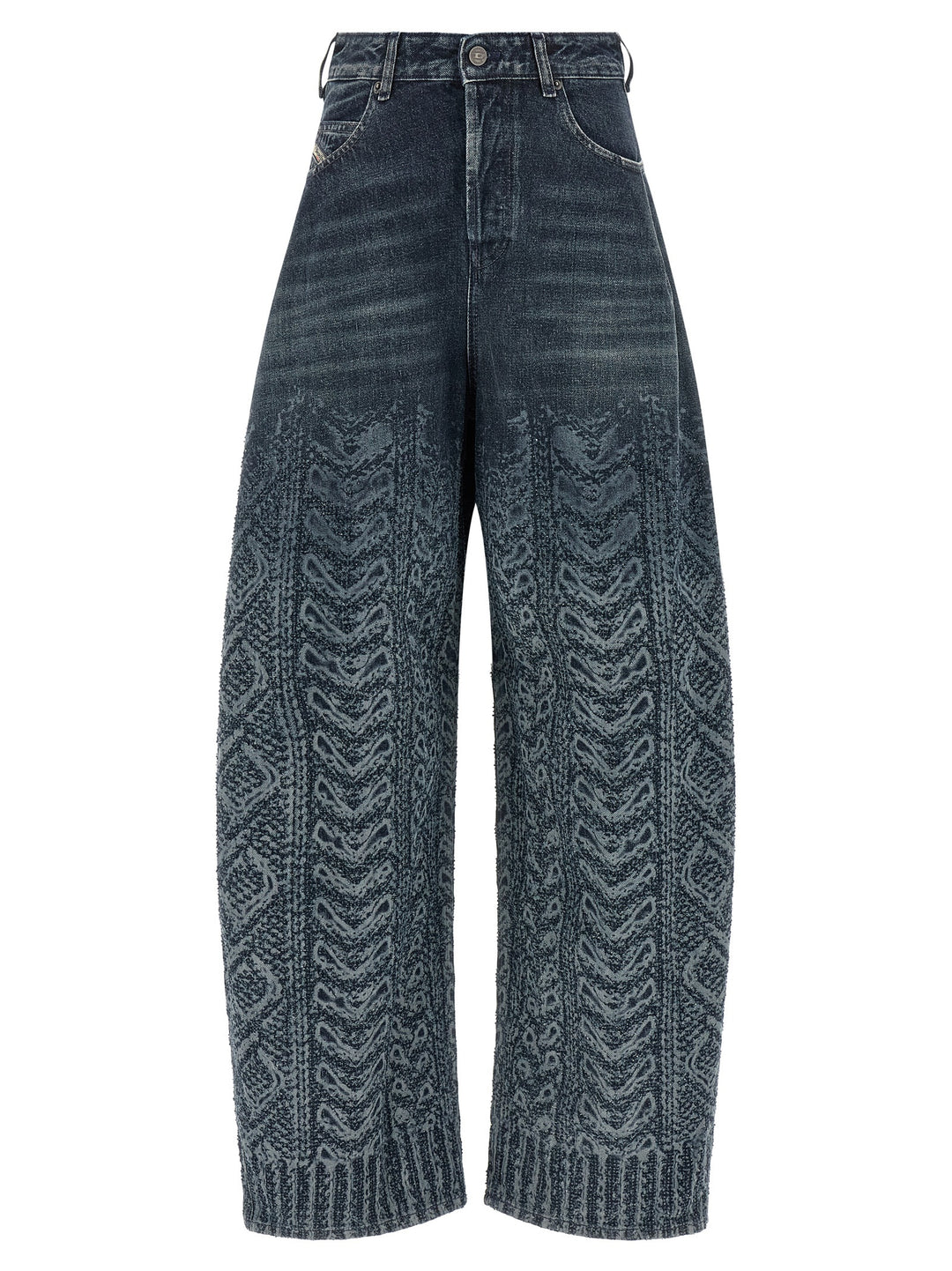 Diesel Blue Cotton High-Waisted Jean