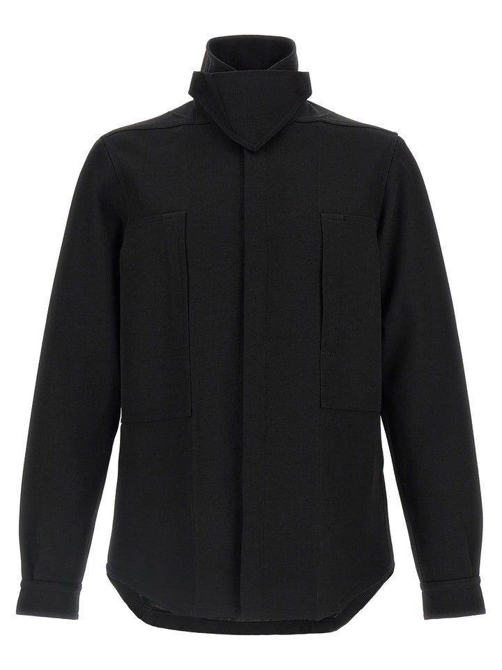 Rick Owens Black Cotton Full-Length Jacket