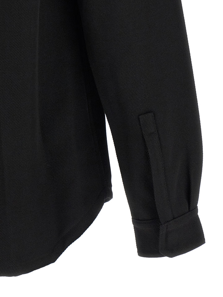 Rick Owens Black Cotton Full-Length Jacket