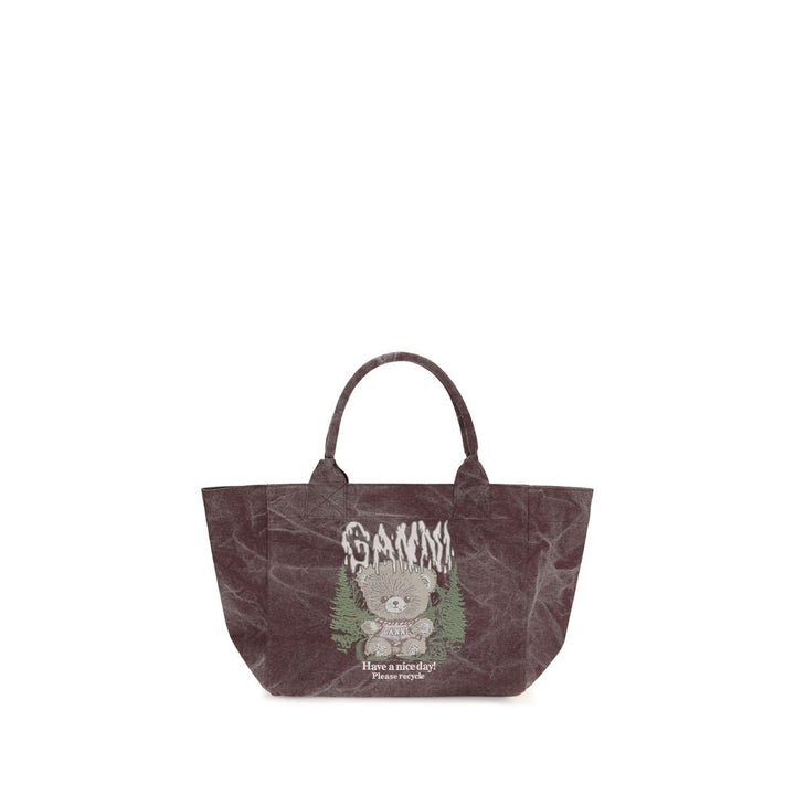 Ganni Bordeaux Cotton Shoulder Bag