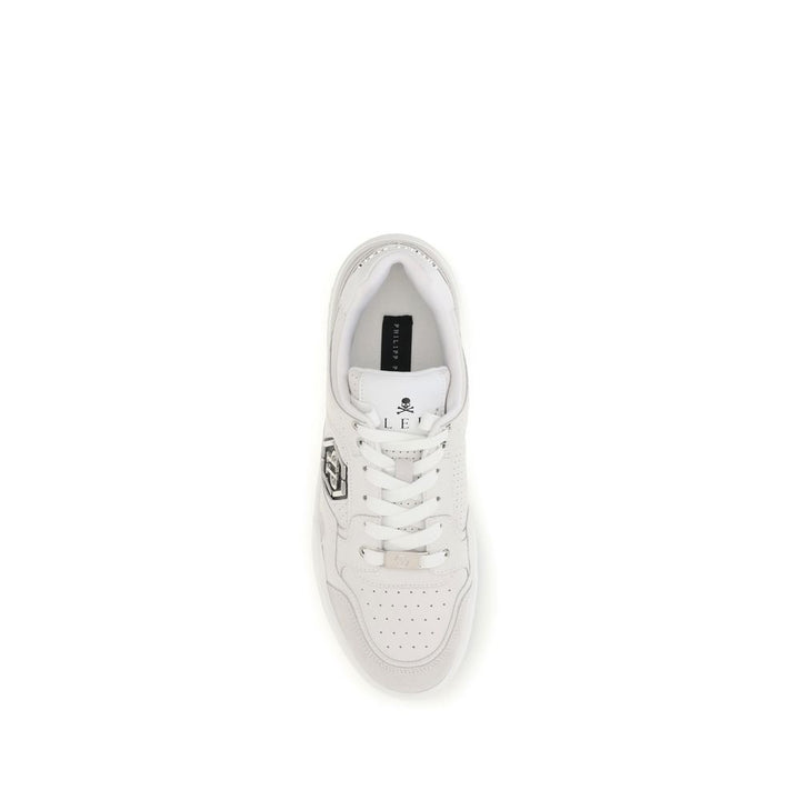 Philipp Plein White Polyester Low Top Sneakers