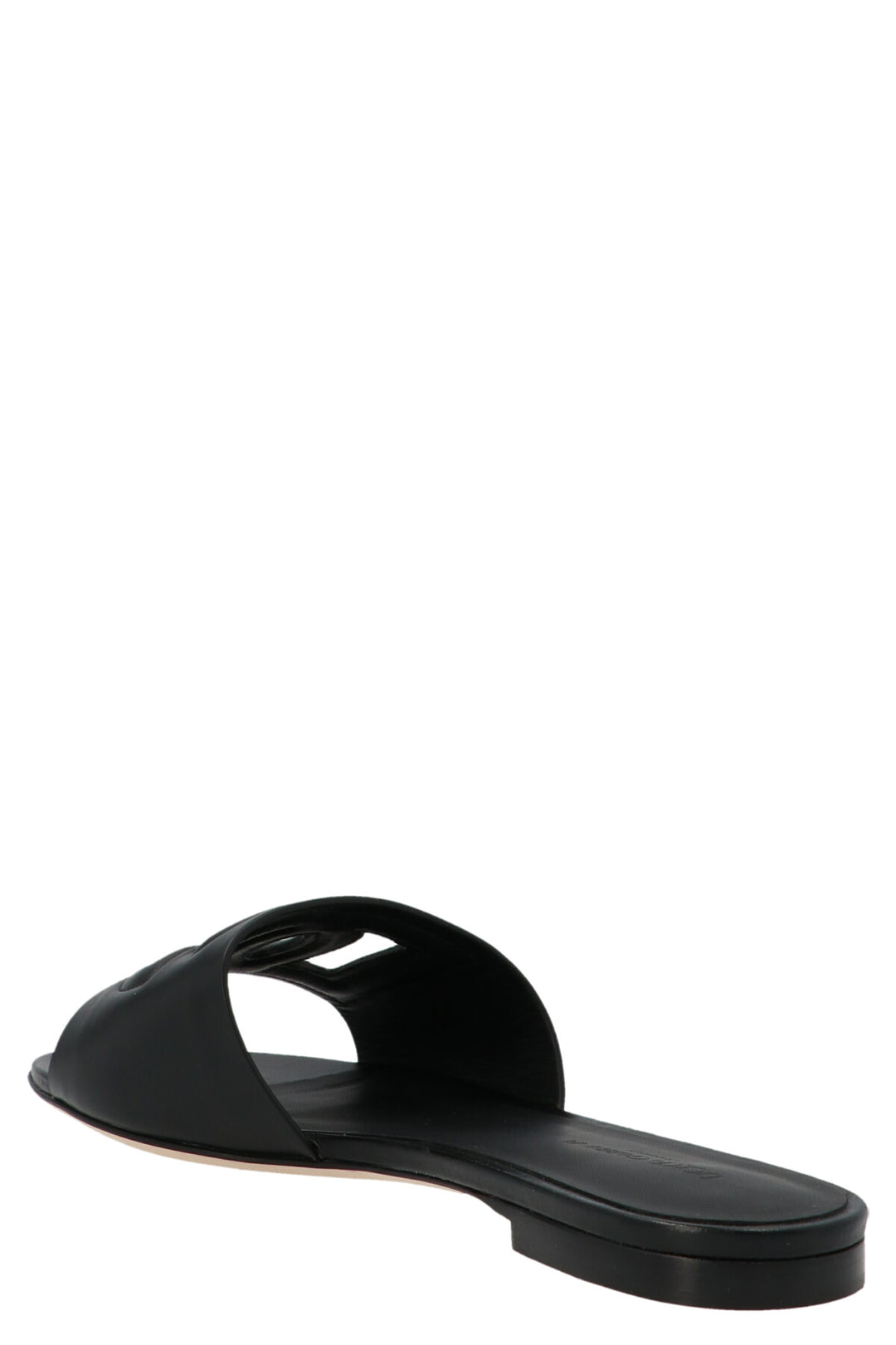 Dolce &amp; Gabbana Black Calfskin Slides