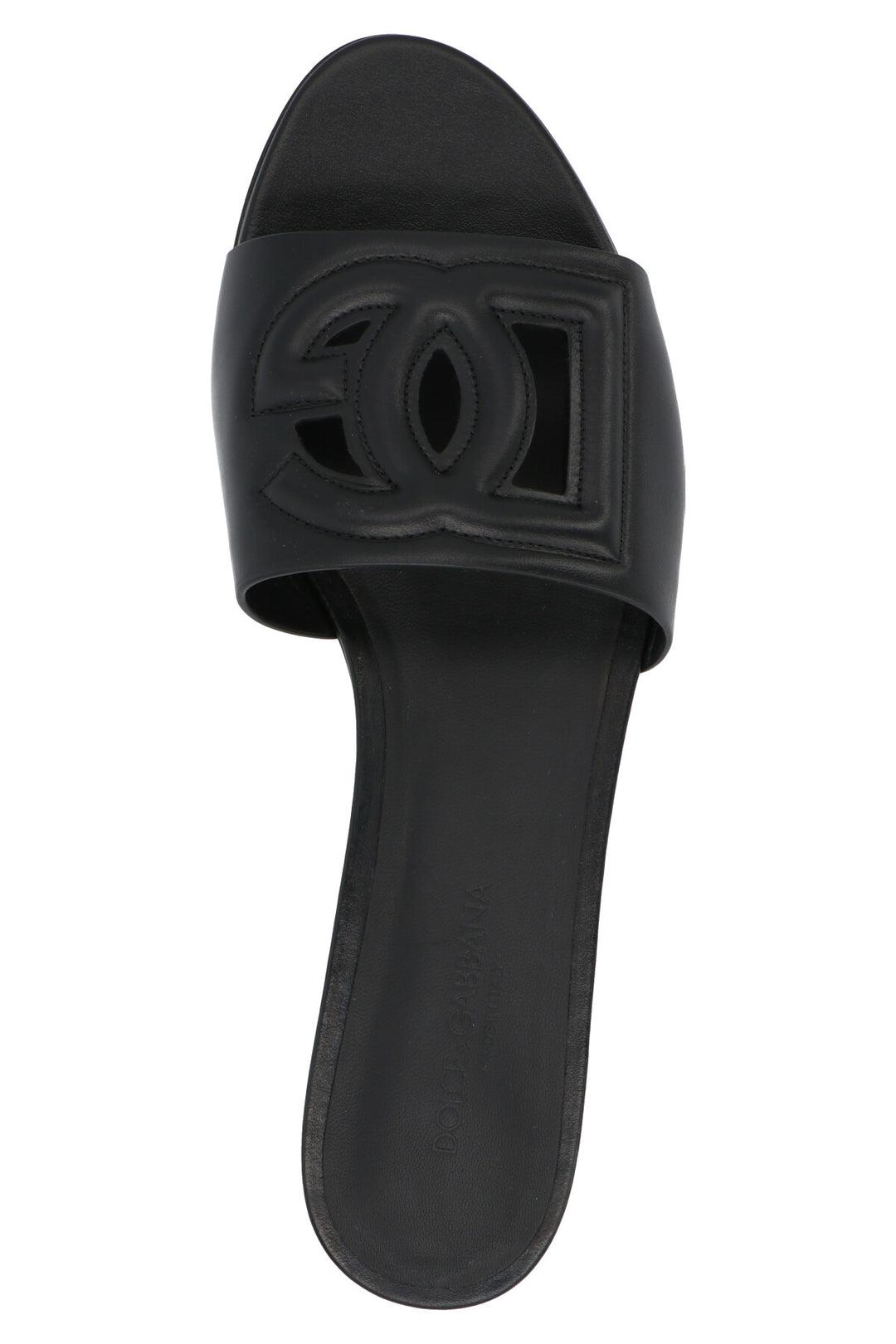 Dolce &amp; Gabbana Black Calfskin Slides