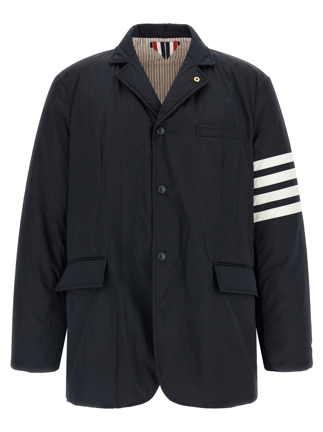 Thom Browne Blue Polyester Biker Jacket
