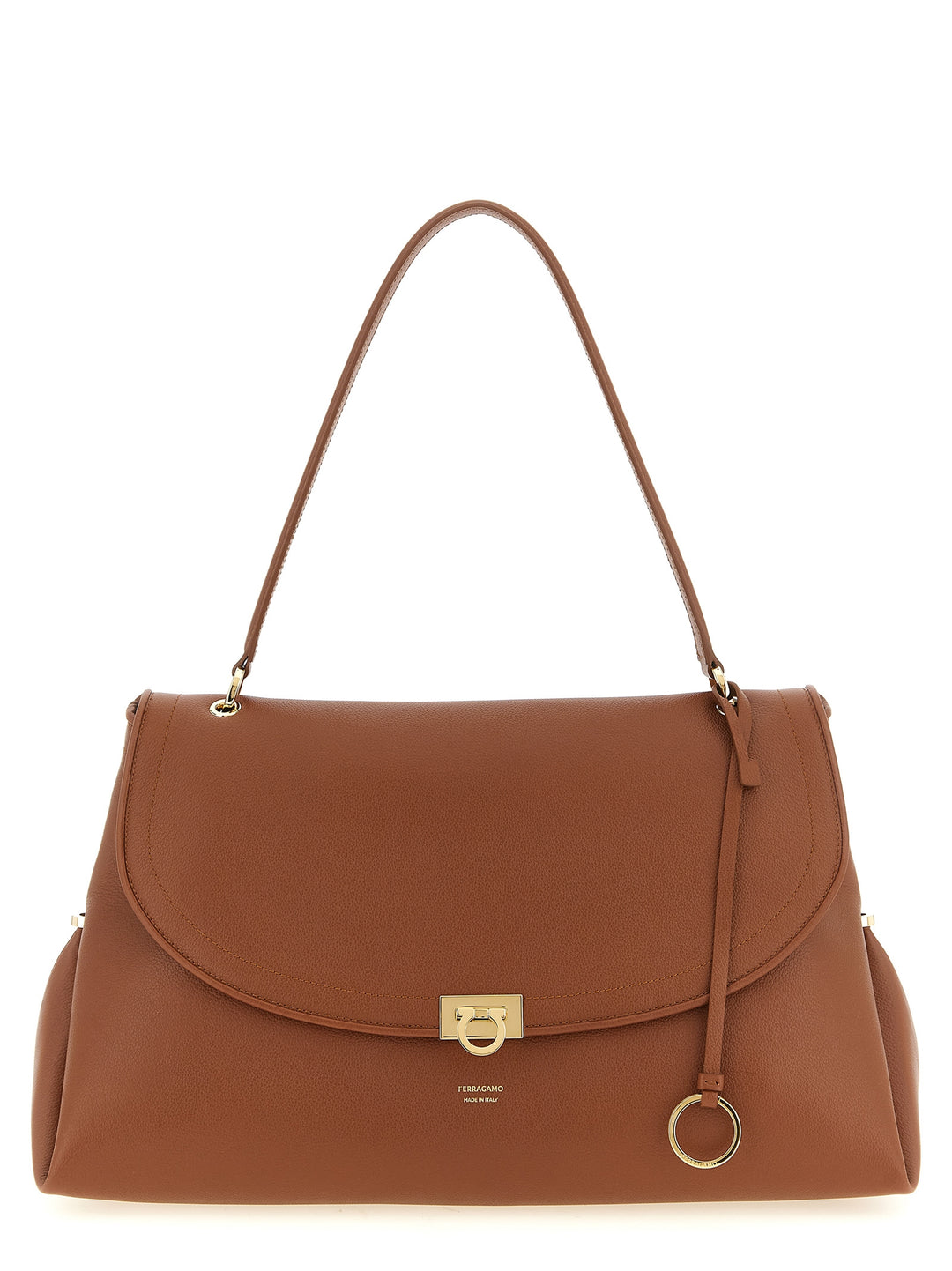 Ferragamo Brown Calfskin Shoulder Bag
