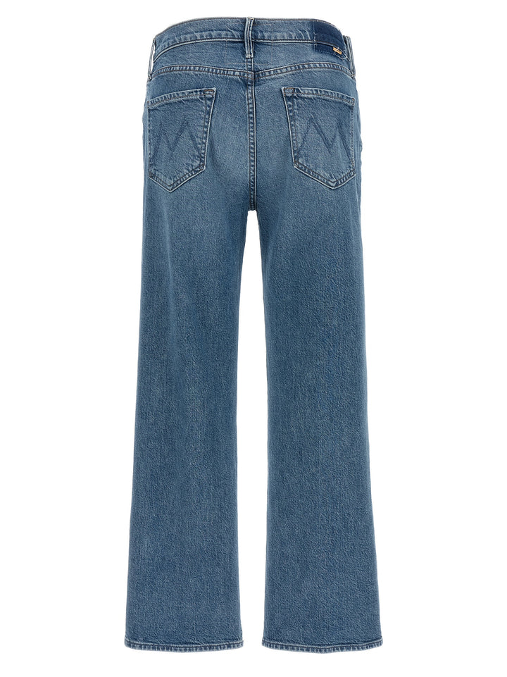 Mother Denim Blue Cotton Straight-Leg Jeans
