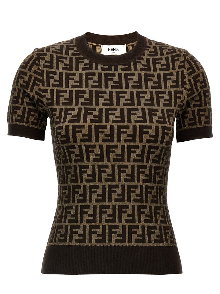 Fendi Brown Cotton Cardigan
