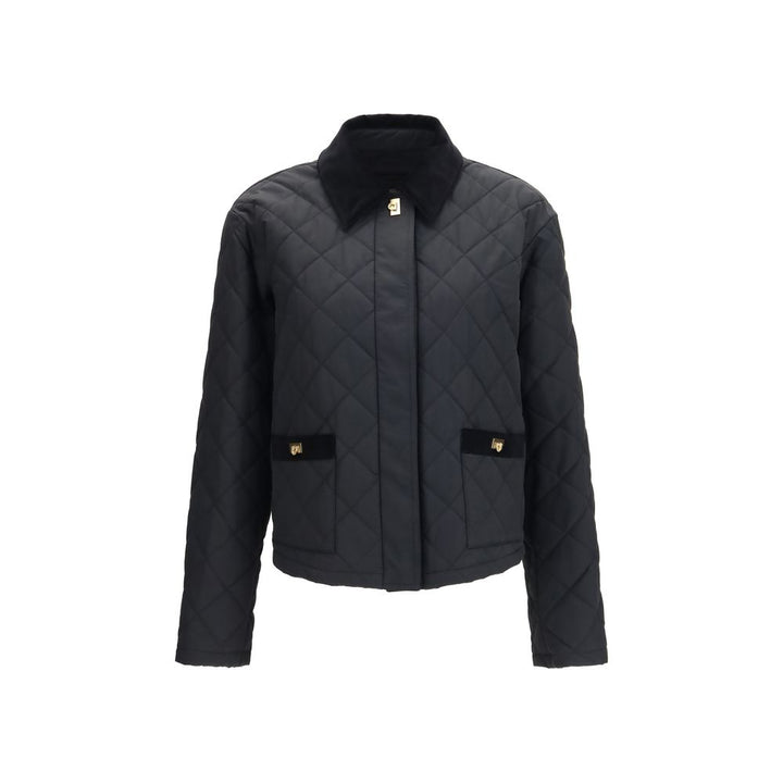 Ferragamo Black Cotton Full-Length Jacket