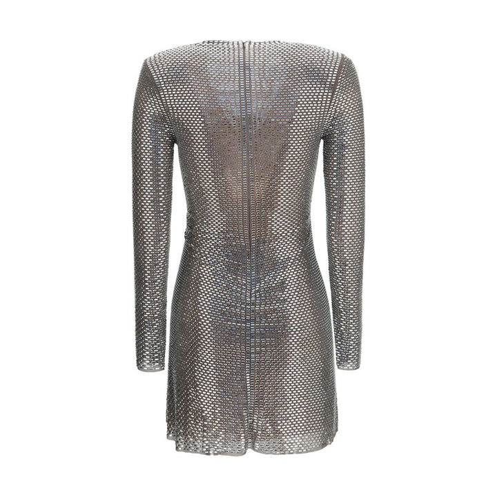 Self-Portrait Silver Polyester Cocktail Dress