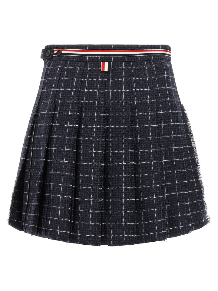 Thom Browne Blue Wool Long Skirt