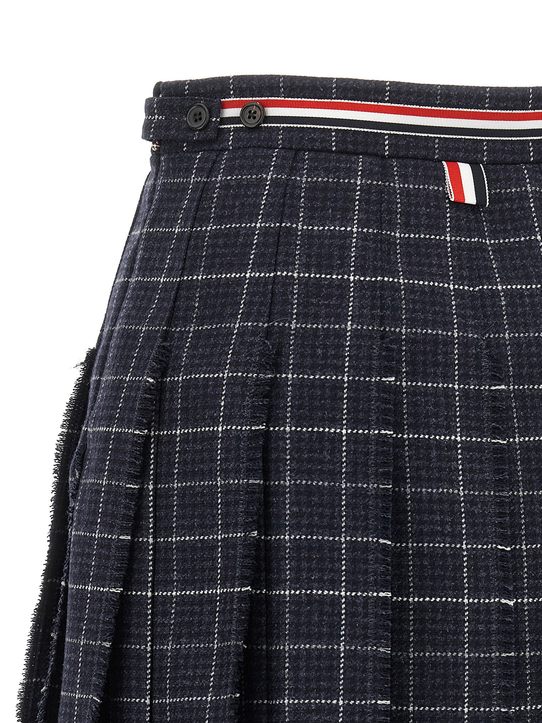 Thom Browne Blue Wool Long Skirt