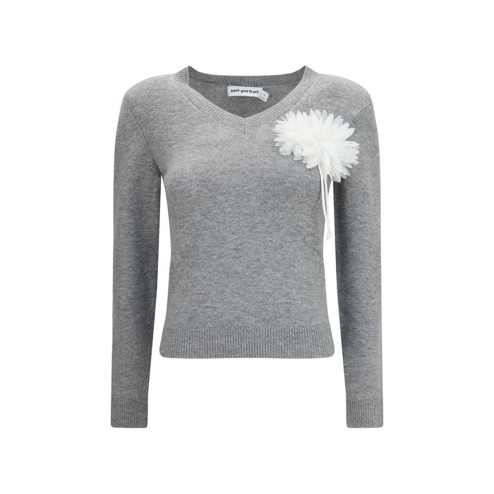 Self-Portrait Gray Cashmere Sweater