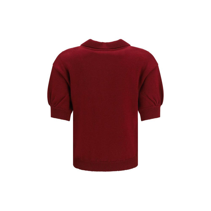 Alessandra Rich Bordeaux Wool Oves Aries Shortsleeve Shirt