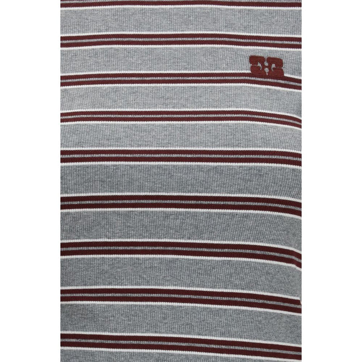 Ganni Gray Cotton Long Sleeve T-Shirt