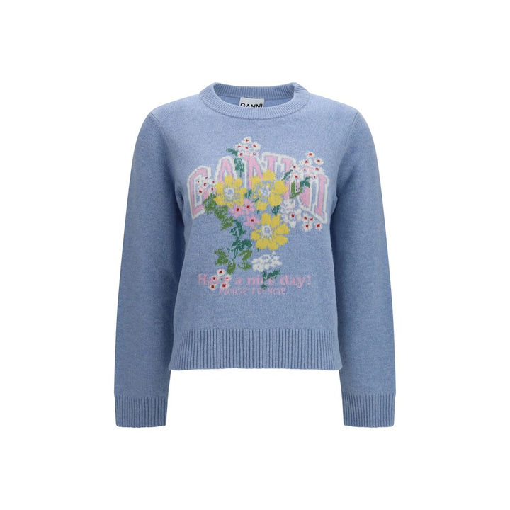 Ganni Blue Wool Oves Aries Sweatshirt