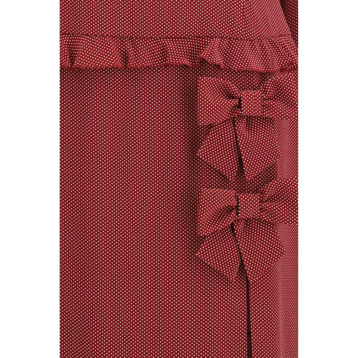 Alessandra Rich Bordeaux Silk Casual Dress