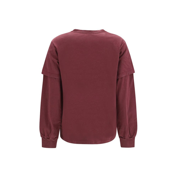Ganni Bordeaux Cotton Sweatshirt