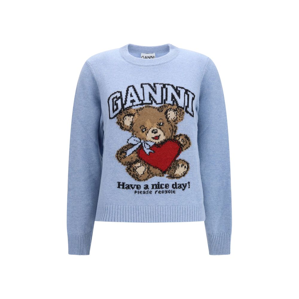 Ganni Blue Wool Oves Aries Sweatshirt