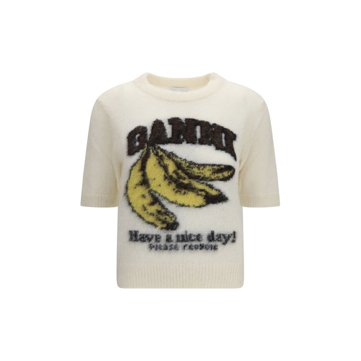 Ganni Beige Alpaca Vicugna Pacos T-Shirt