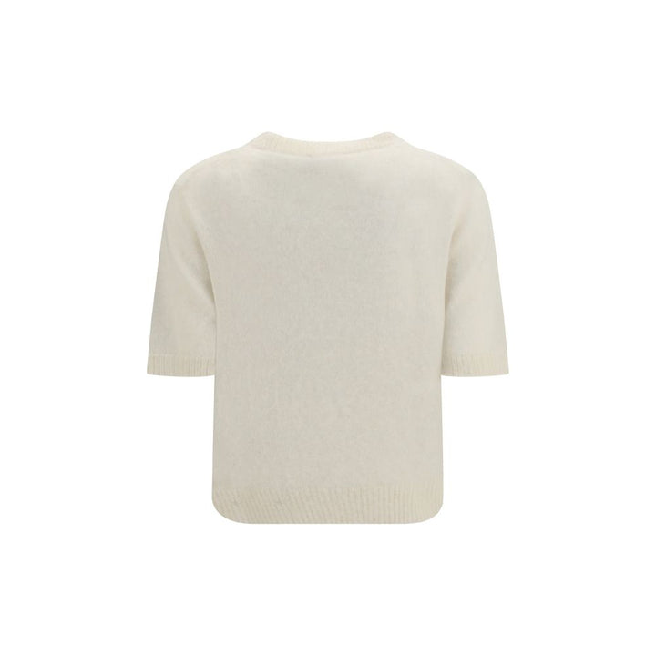 Ganni Beige Alpaca Vicugna Pacos T-Shirt
