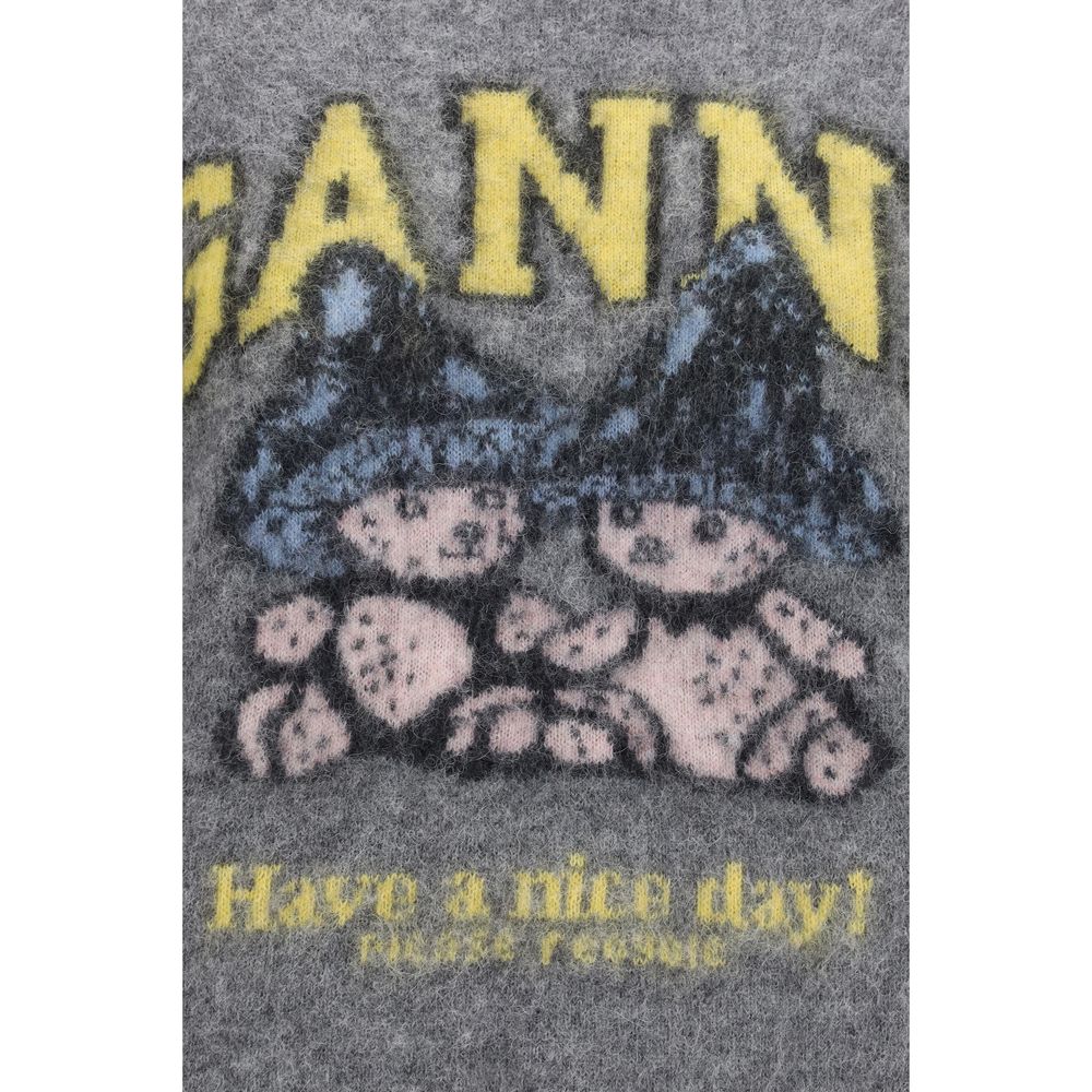 Ganni Gray Alpaca Vicugna Pacos Sweatshirt