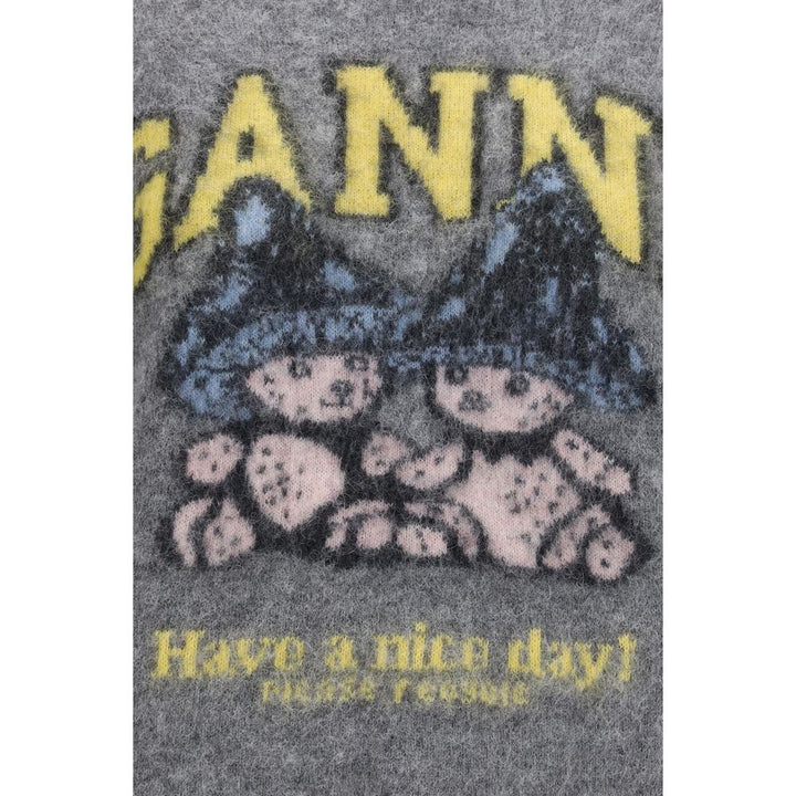 Ganni Gray Alpaca Vicugna Pacos Sweatshirt