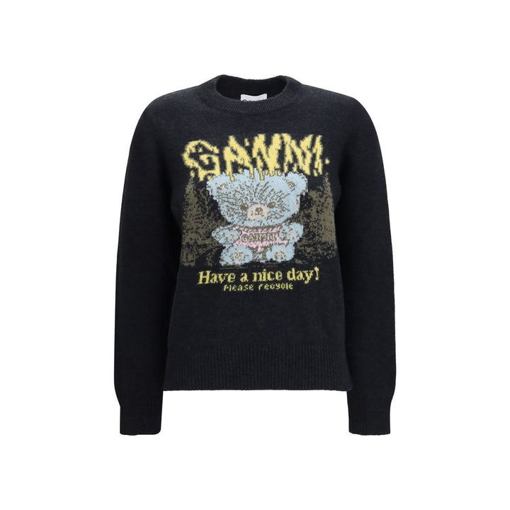 Ganni Black Recycled Wool Sweatshirt