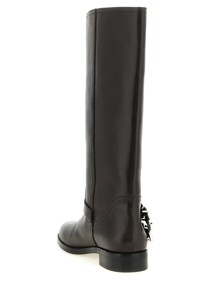 PINKO Black Cowhide Over The Knee