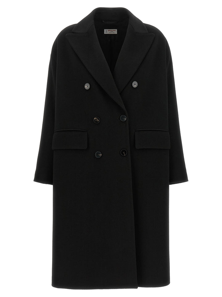 Alberto Biani Black Wool Coat