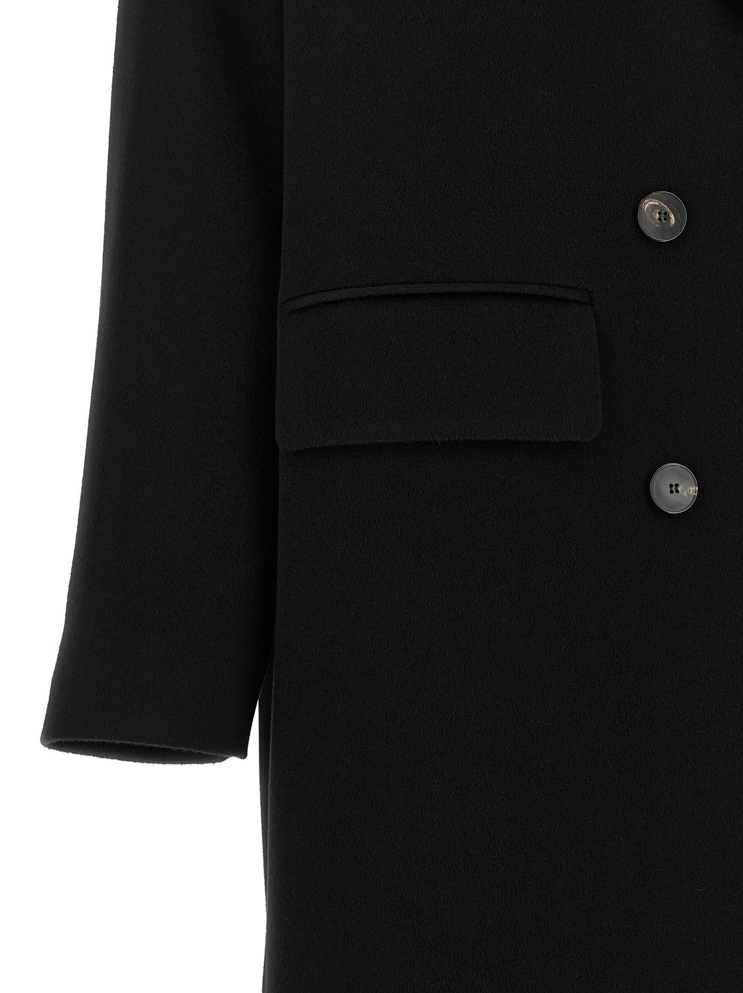 Alberto Biani Black Wool Coat